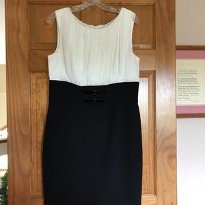 Calvin Klein Sheath Dress - Black White - Sz 12